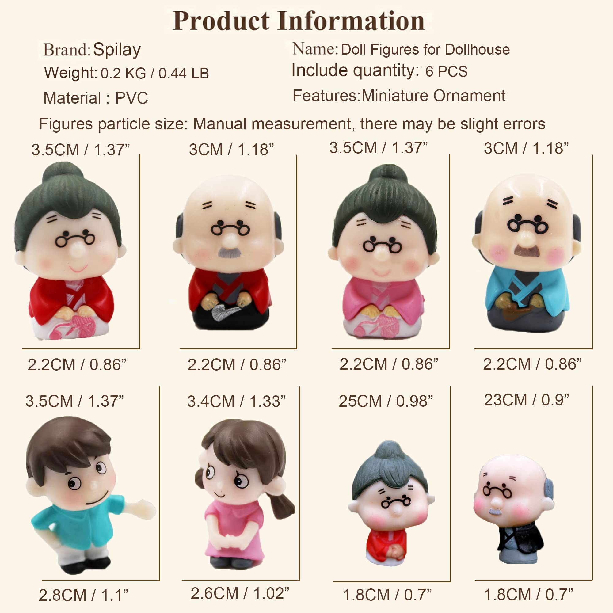 Amazon.com: Spilay 6pcs Miniature People Dolls Figures,Cute