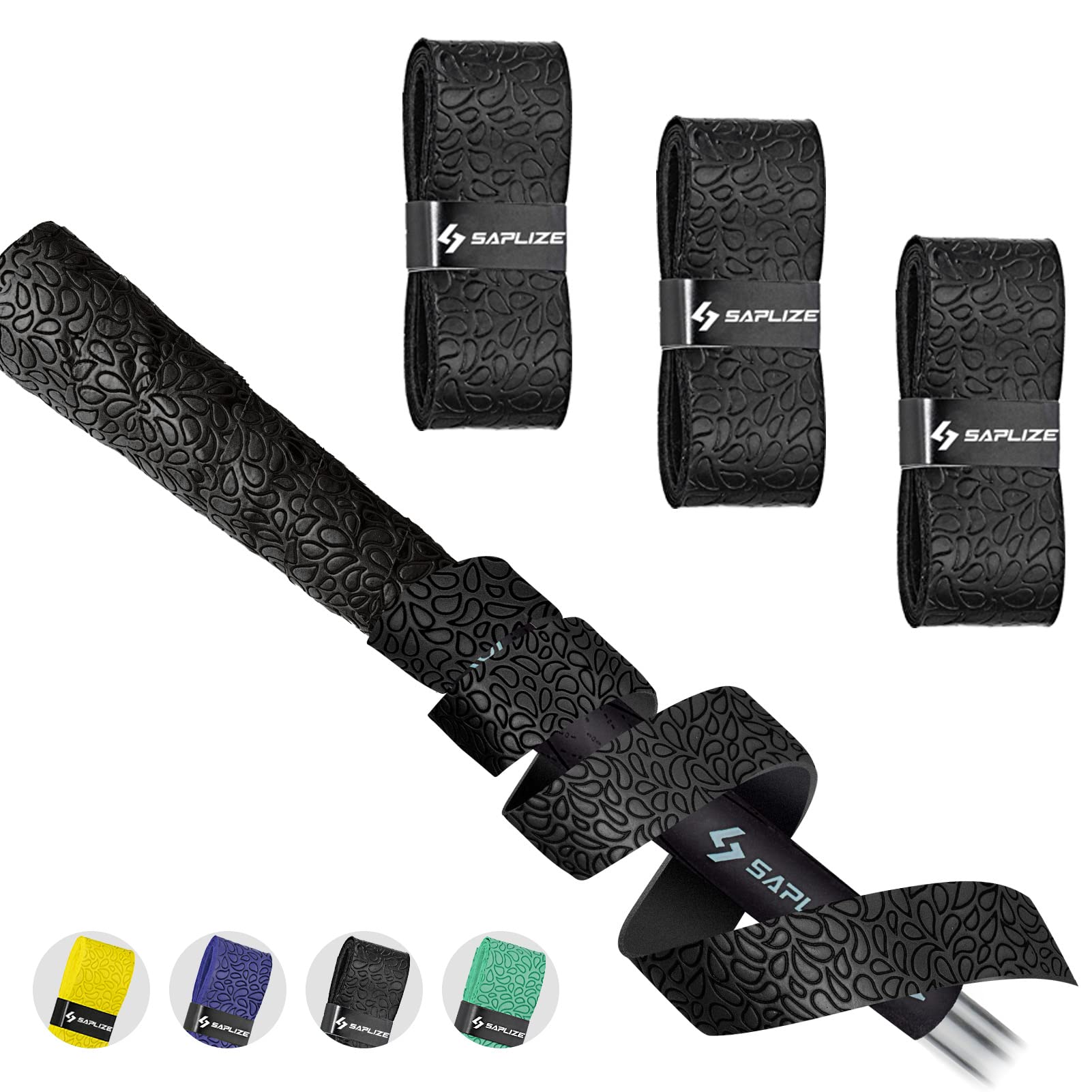 SAPLIZE Golf Grip Wrapping Tapes, 3-Pack Tacky PU Overgrip Tapes, New Regripping Solution for Golf Club Grips, black