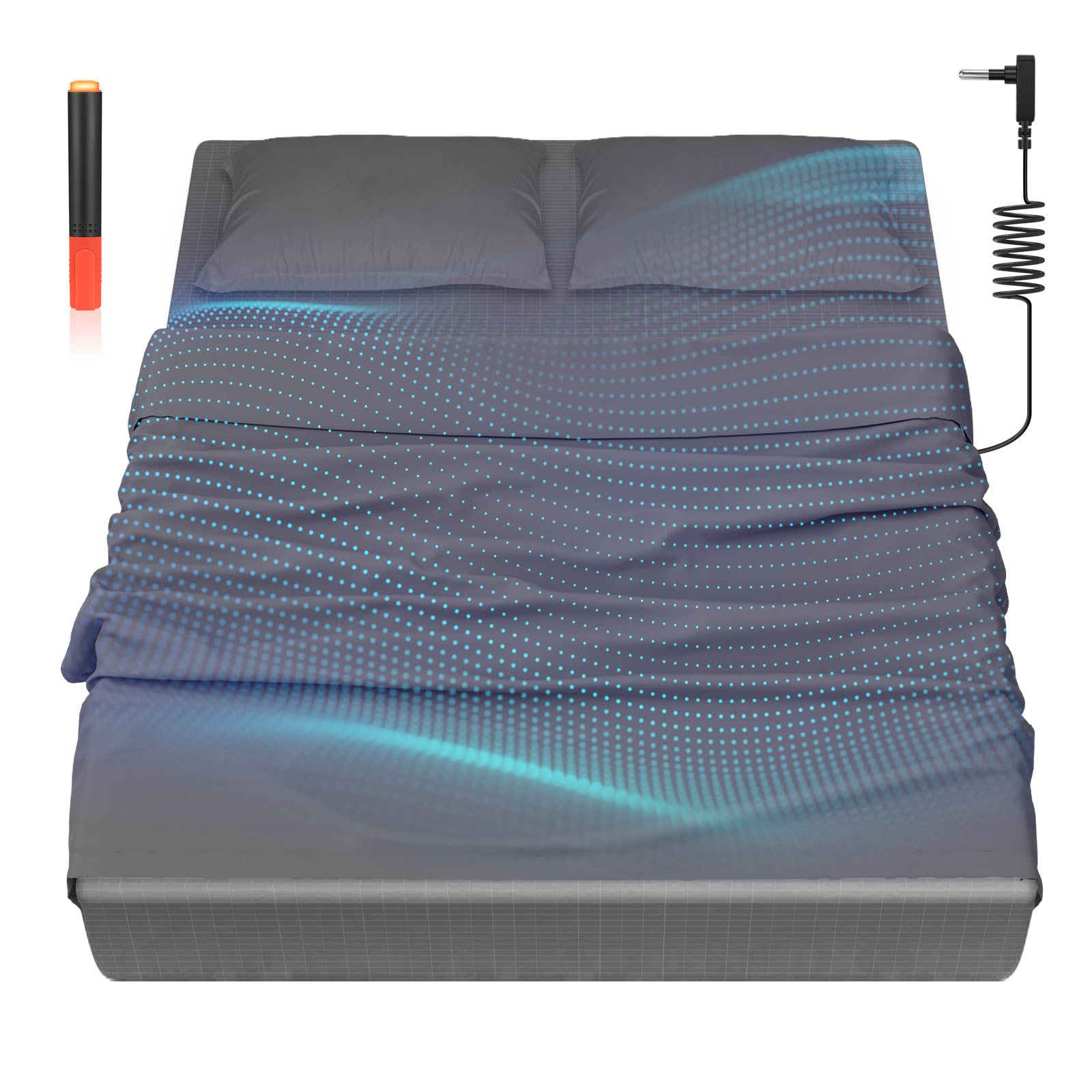 Grounding Bedding Sheet Set, Bed Sheets and Pillowcase Set, 90% Organic Cotton+10% Pure Silver Organic Fitted Grounded Sheet for Improved Sleep, Pain Relief (Deep Gray, King XL)