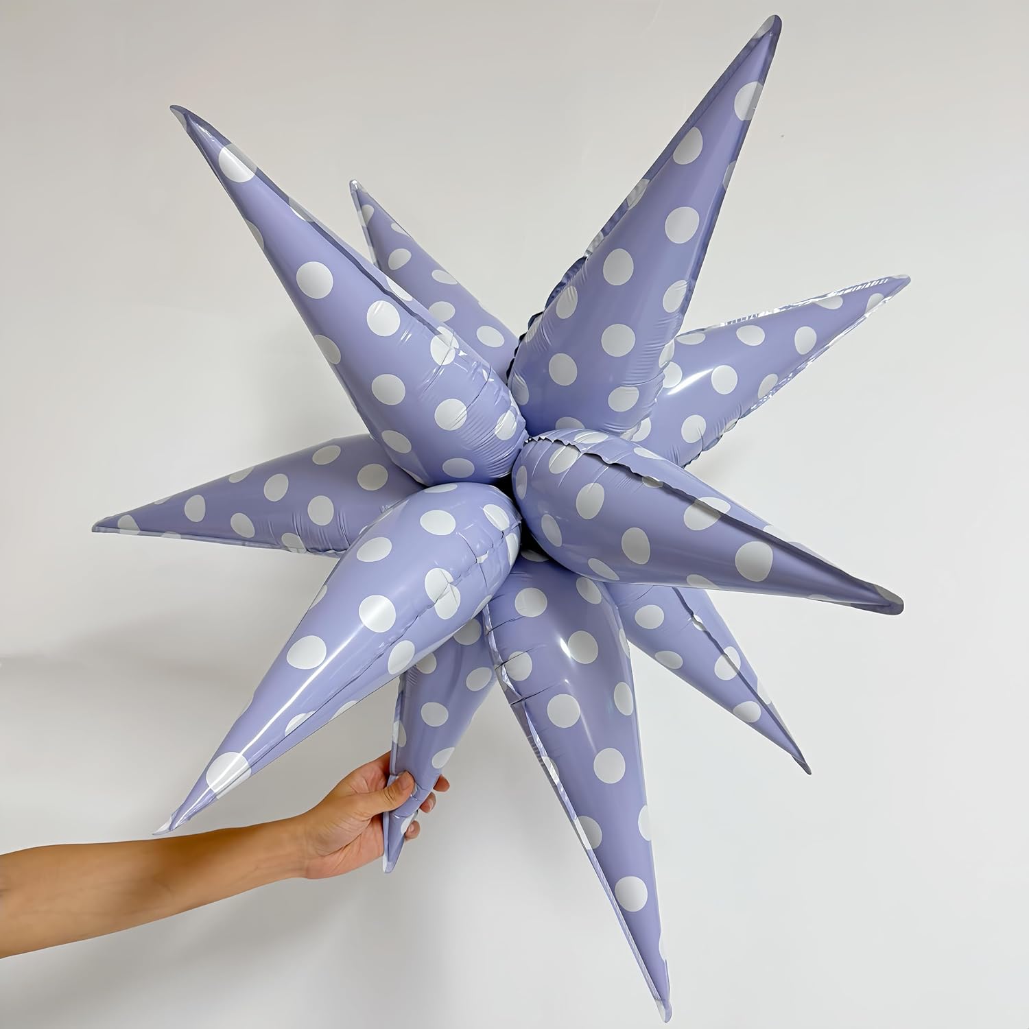 2Pcs Purple Macaron Polka Dot Explosion Pointed Star Foil Balloons/Candy Color Balloon for Christmas, Candyland Party, Baby Shower, Unicorn Birthday, Easter/Rainbow Candy Themed Party Decorations