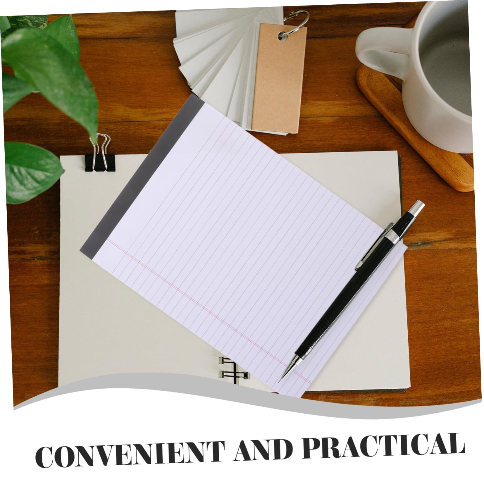 Quaderno Appunti Righe A4 Bianco 4 Pezzi Carta per Ufficio | Carta Spessa, Scrittura Facile, Formato A4, Blocco da Tavolo per Pianificazione Scrivania