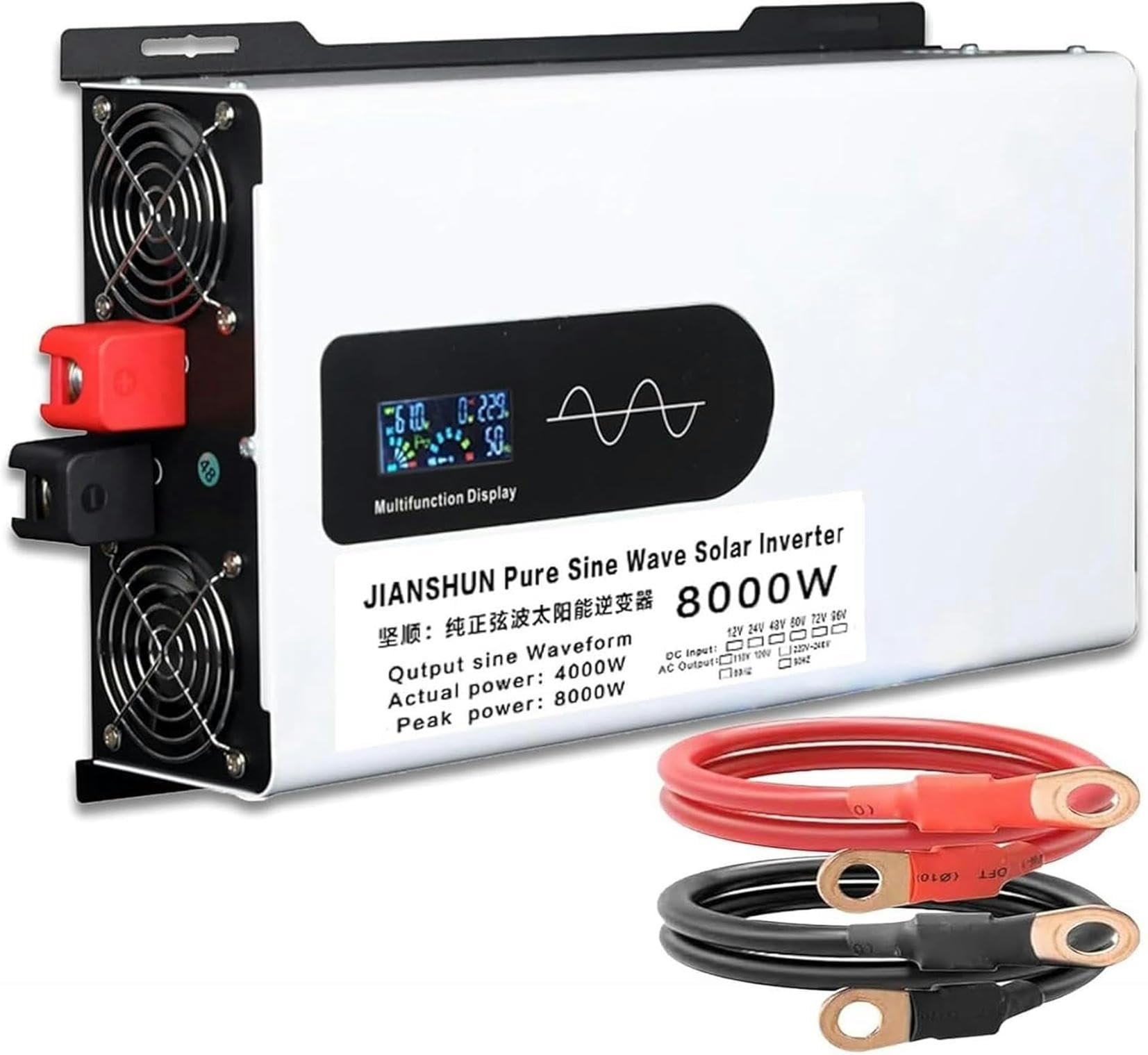 Onduleur pure sinus 8000W convertisseur DC vers AC avec écran LCD