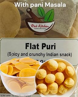 Desi Kitchen Pani Puri Flat Coin Crispy Indian Snack 7oz (200g)