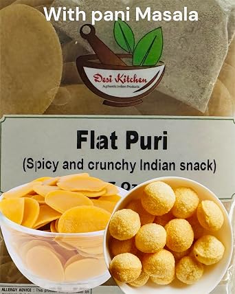 Desi Kitchen Pani Puri Flat Coin Crispy Indian Snack 7oz 200g