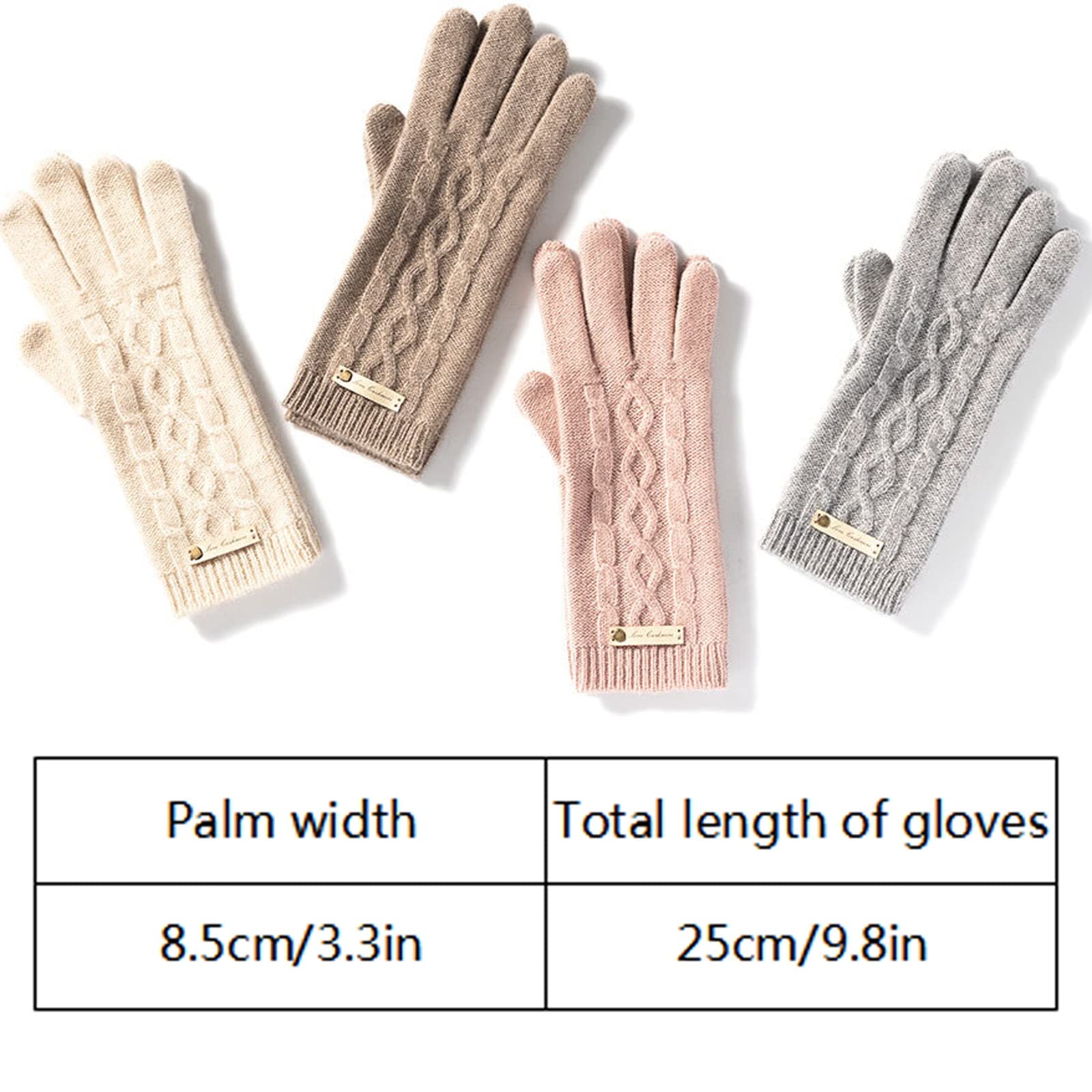 Guantes Invierno Mujer Guantes de Invierno Women's Womening Knitting Ladies Guantes de Cinco Dedos for Conducir y Montar Actividades al Aire Libre Guantes Esqui (Color : G)