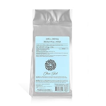 Premium Herbal Tea- BEAUTIFUL MIND Functional Tea for Wellness Support - Loose Leaf Tea - Ashwagandha root, Elderflower petals, Fruit Pieces - VALUE PACK - 500g/17.6oz - Caffeine-Free - Eco Friendly - Blended and Packed in Canada