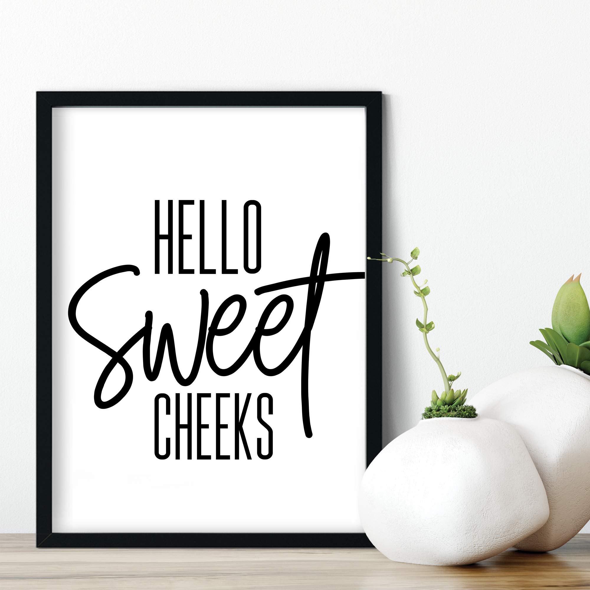 Little Angels Jamboree Hello Sweet Cheeks Unframed/Print Only Bathroom Toilet Prints Wall Art Poster Funny Humour Home Pictures Modern Minimal