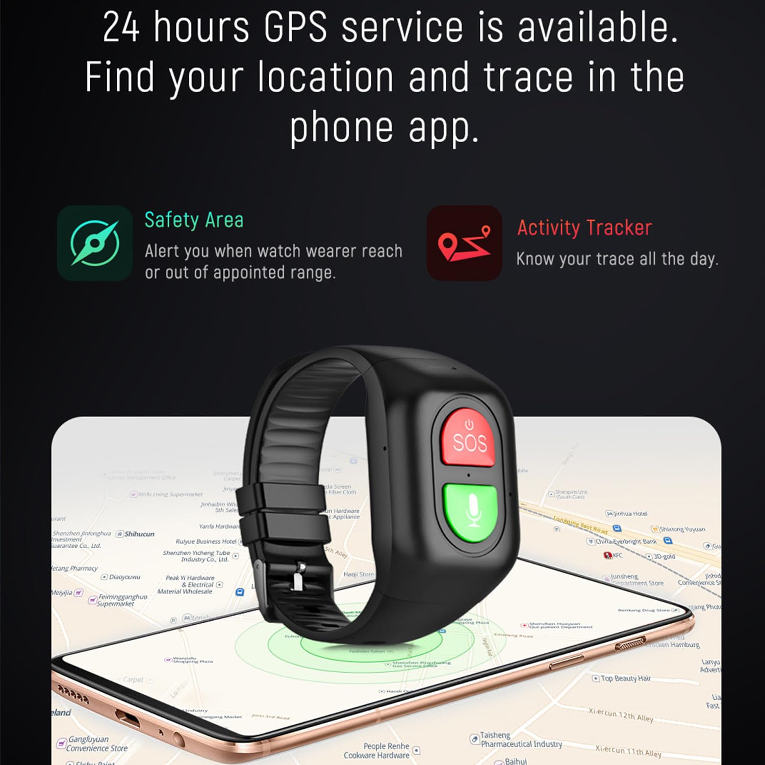 Smartwatch 4G Per Anziani, Dispositivo Di Avviso Di Caduta Automatico Con Pulsante Di Emergenza SOS, Funzione Di Promemoria Farmaci, Localizzatore Di Posizione Per Pazienti Affetti Da Demenza E Alzhei