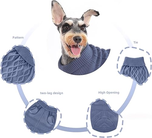 Miniatura 3 de MengMengDa - Ropa para perros, suéter cálido y suave y grueso para perros, suéter reflectante de invierno para cachorros (rojo, S)