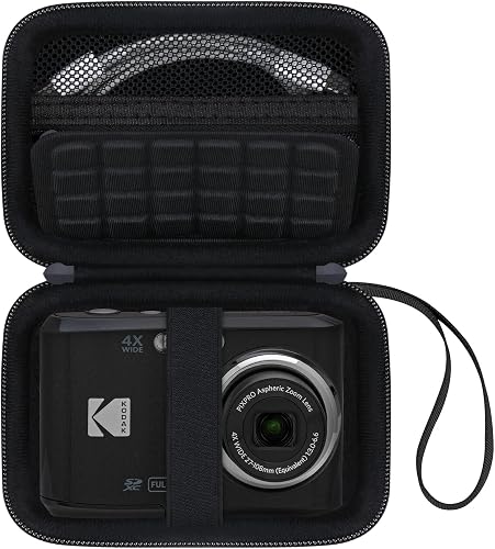 Canboc Carrying Case for Kodak PIXPRO FZ55/ FZ45 16MP Digital Camera, Black | For Kodak FZ45/ FZ55/ FZ53/ FZ43 Compact Camera Bag, Mesh Pocket fit Cable, Case Only