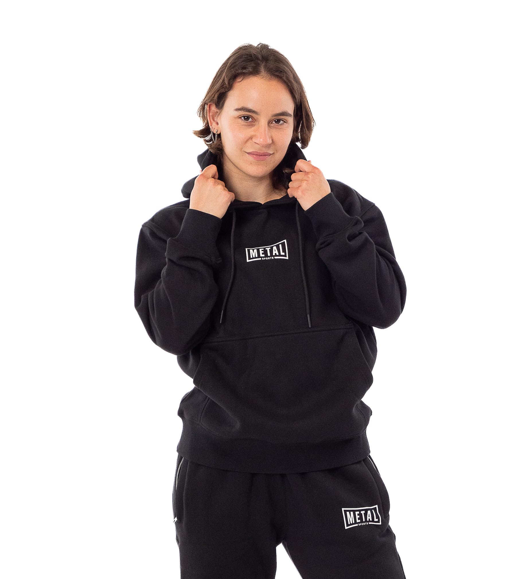 Metal Boxe Hoodie Coton Felpa con Cappuccio Unisex - Adulto (Pacco da 1)