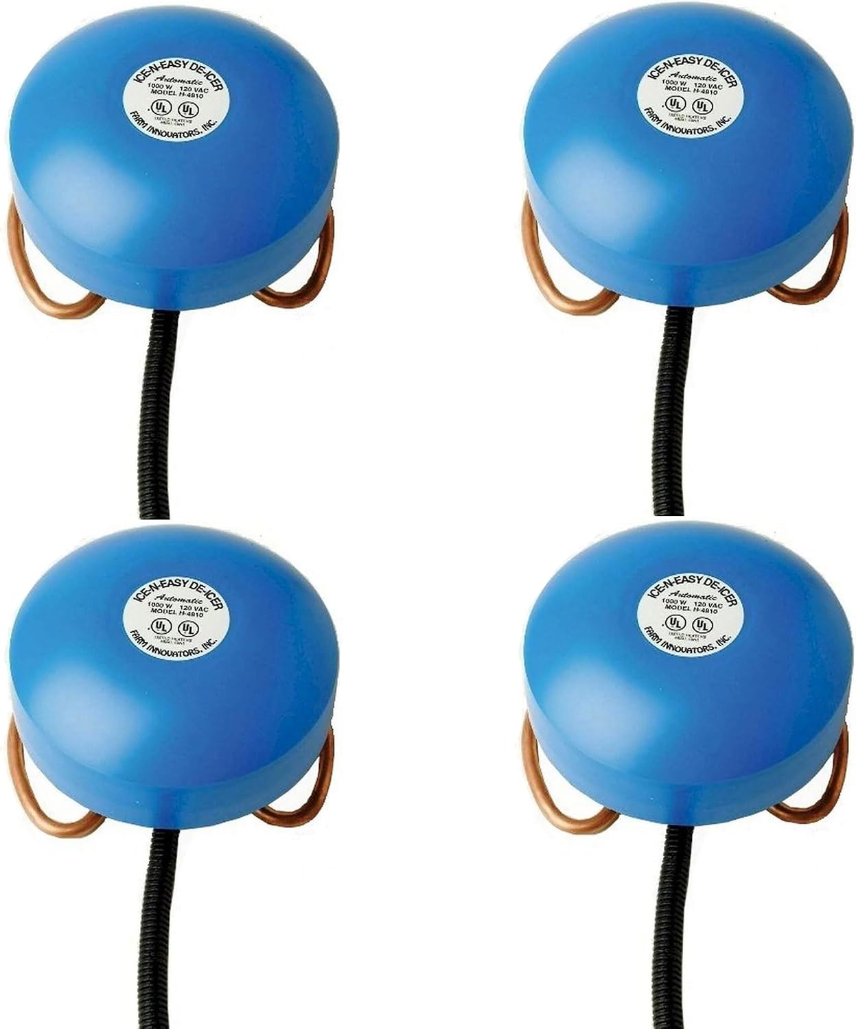 Farm Innovators Economical 1000 Watt Floating Tank De-Icer with Thermostatically Controlled for Metal Tanks, Patio, Lawn and Garden, 4 Pack, Blue