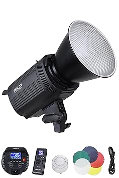 Prolite LiteMax Gold-250W Bi-Color COB LED Continuous Video Light | with Metal Bowens Reflector, 5 RGBWW Filters, COB Cover, 2.4 Ghz Remote with LED Display, AC Cord | for Studio, Weddings