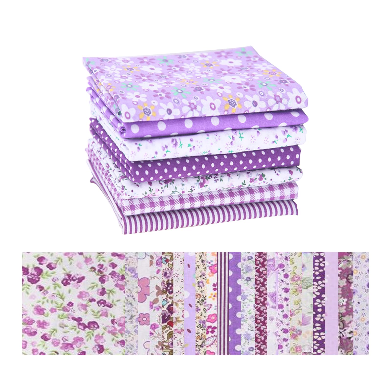 Ethlomoer Purple 50Pcs 10X10cm Cotton Fabric Squares For Quilting, Patchwork, Diy Crafts & Textile Painting - Material For Sewing, Premium Patchwork Fabric