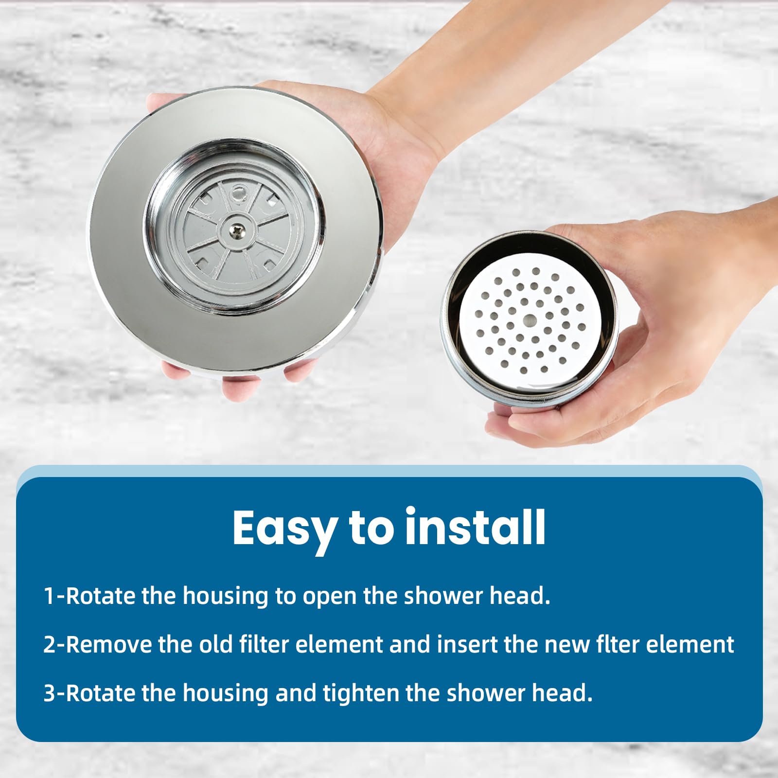 IceJoy Shower Filter Replacement Cartridge - Removes Chlorine & Heavy Metals, Fits Most Shower Heads