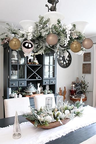 Miniatura 7 de Esferas de Navidad grandes de 3.94 pulgadas, adornos de Navidad de bronce inastillables, 6 unidades, bolas grandes de adornos de Navidad para árbol