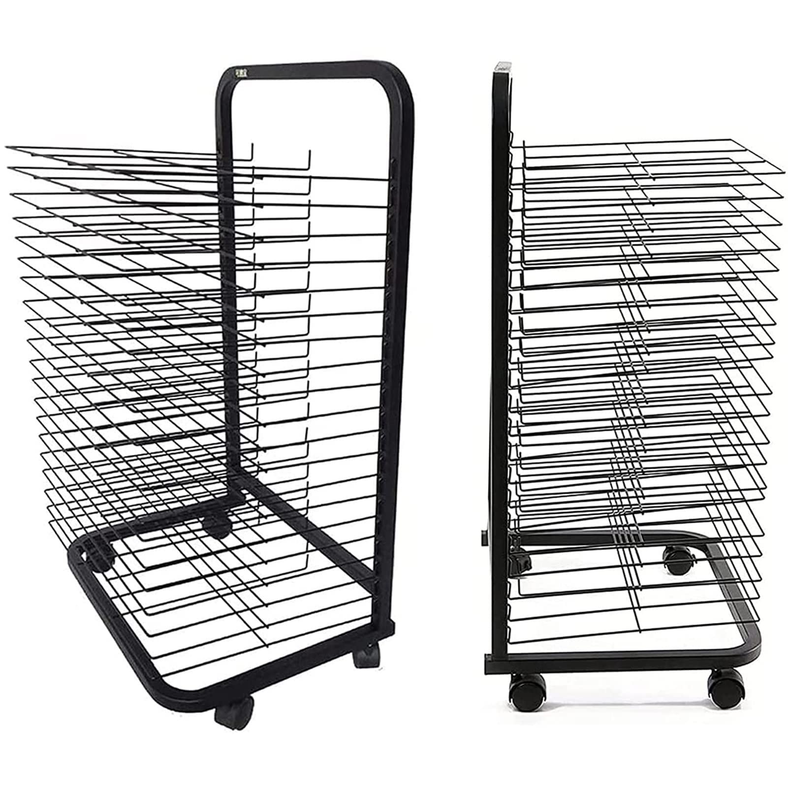 Suszarka Do Prac Artystycznych Do Sali Lekcyjnej – Mobilny Metalowy Stojak Do Przechowywania Prac Artystycznych, Mobilne, Solidne, Elastyczne Półki Z Metalu, Czarne, Lakierowane Proszkowo Suszarki, D