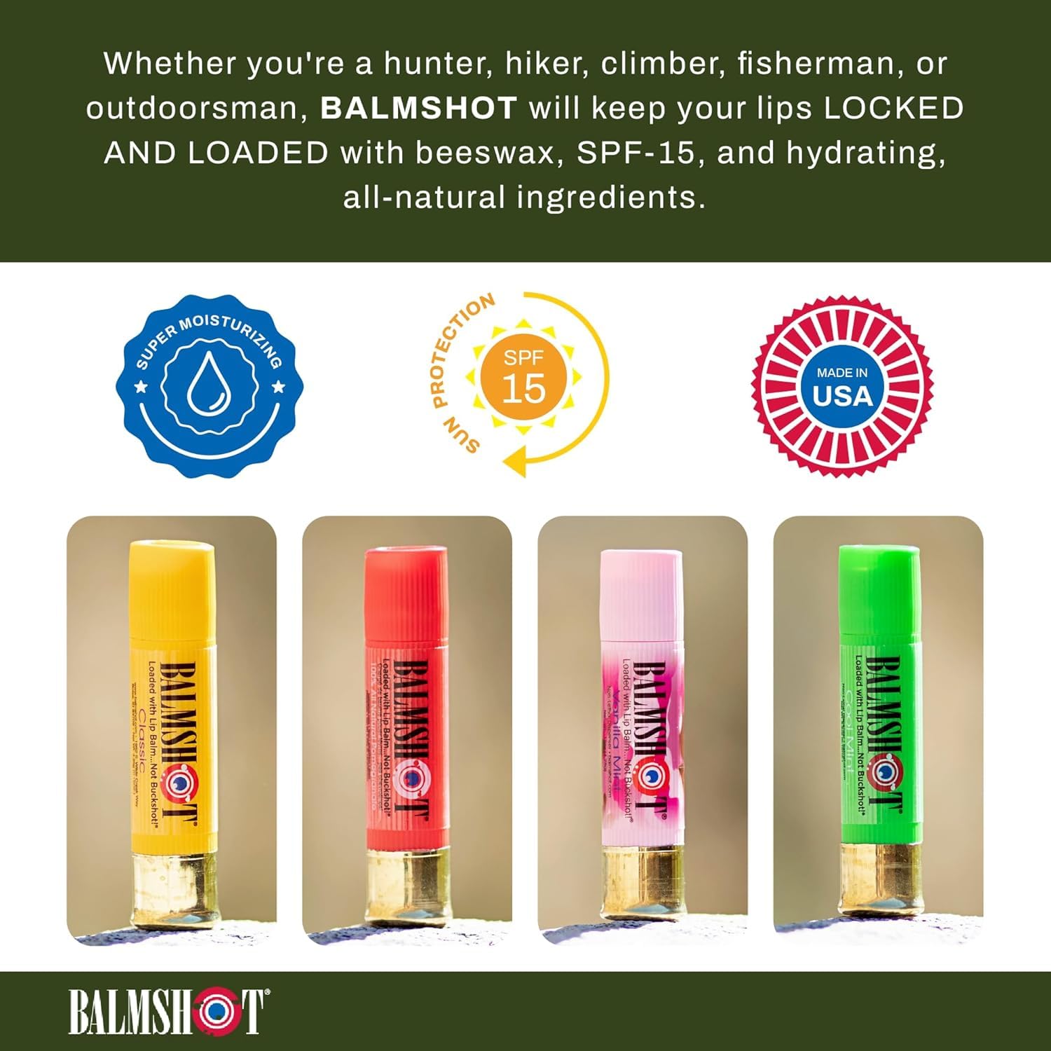 BALMSHOT Lip Balm 4 Pack