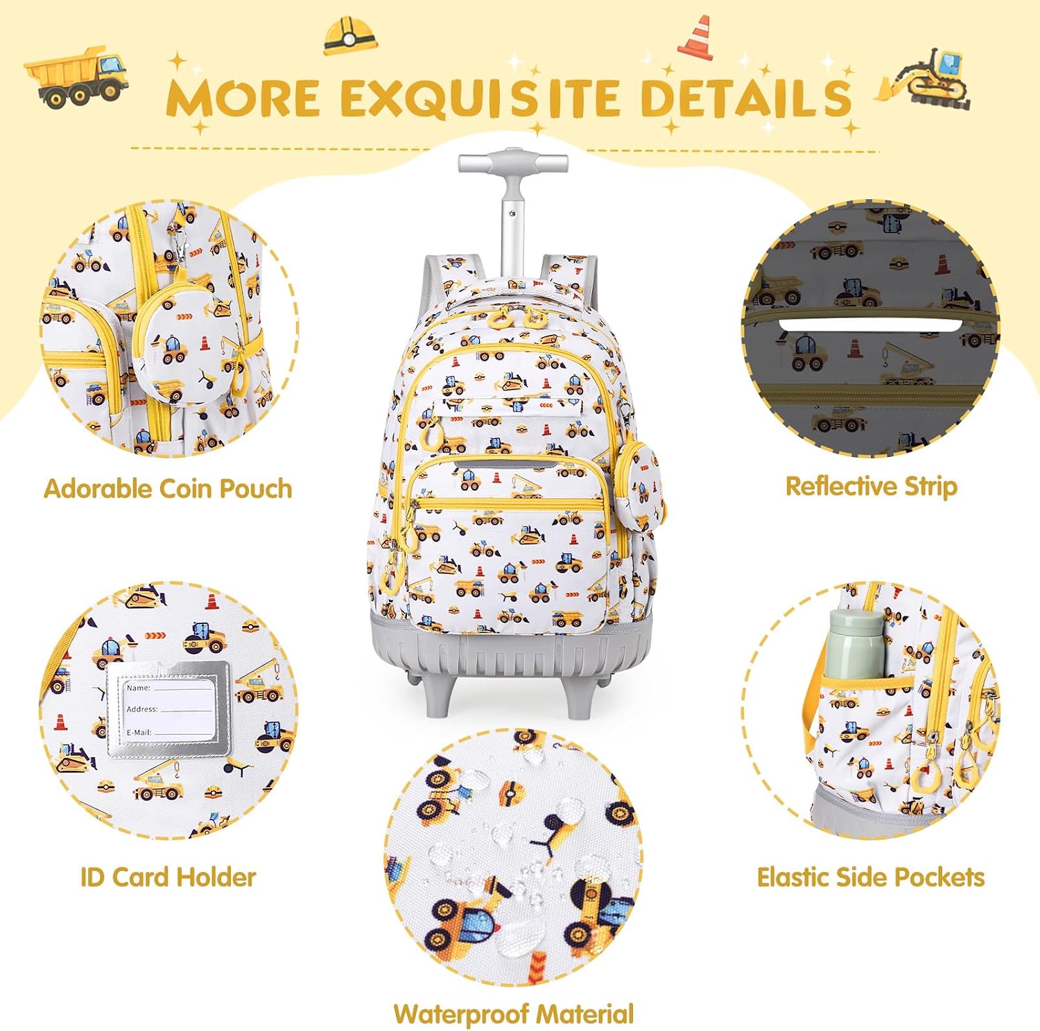 Rolling Backpack Boys Girls Roller Backpacks