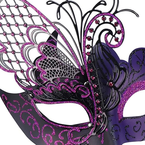 Miniatura 4 de Qavctw Máscara de fiesta de mariposa, máscara de disfraz de Halloween, máscara de carnaval, Mardi Gras, máscara de baile de graduación, máscara de