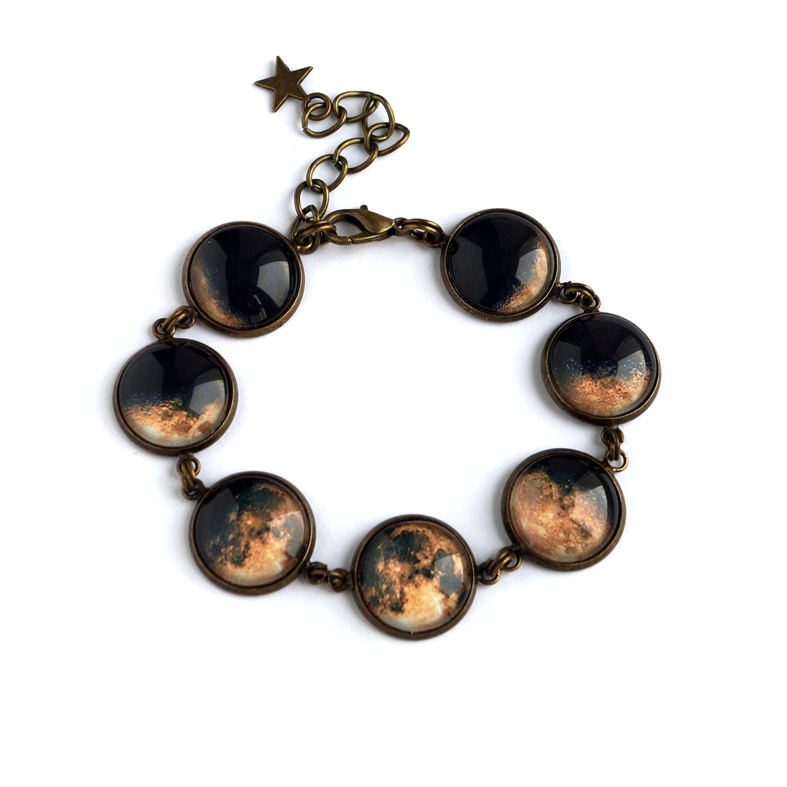 Moon Phase Bracelet Lunar Eclipse Jewelry Space Yellow Luna Moon Cycle