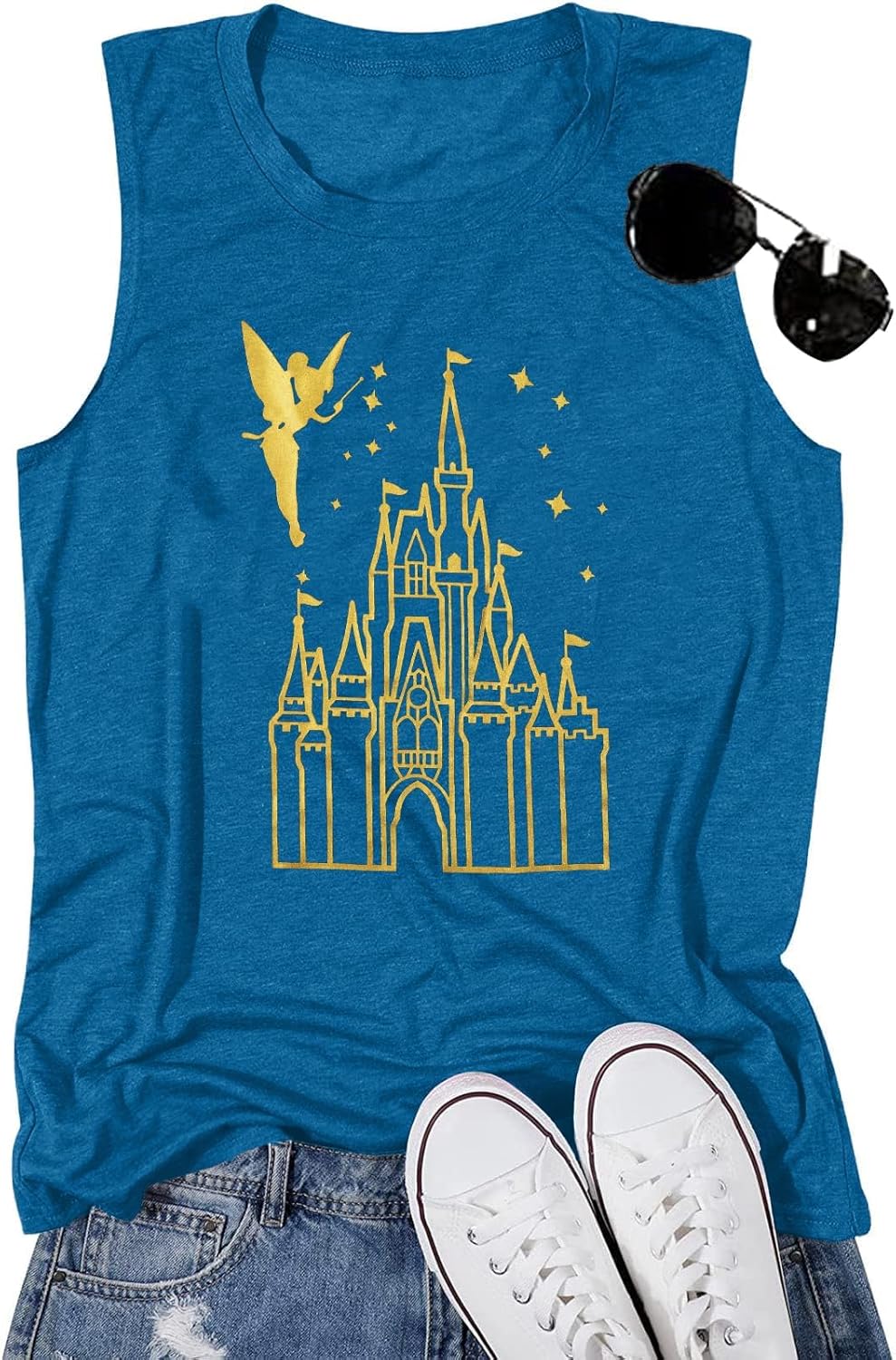 MNLYBABY Magical Tank Tops Women Magic Kingdom Tank Fairy Castle Tshirt Girls Trip Tee Family Vacation Shirt Tops