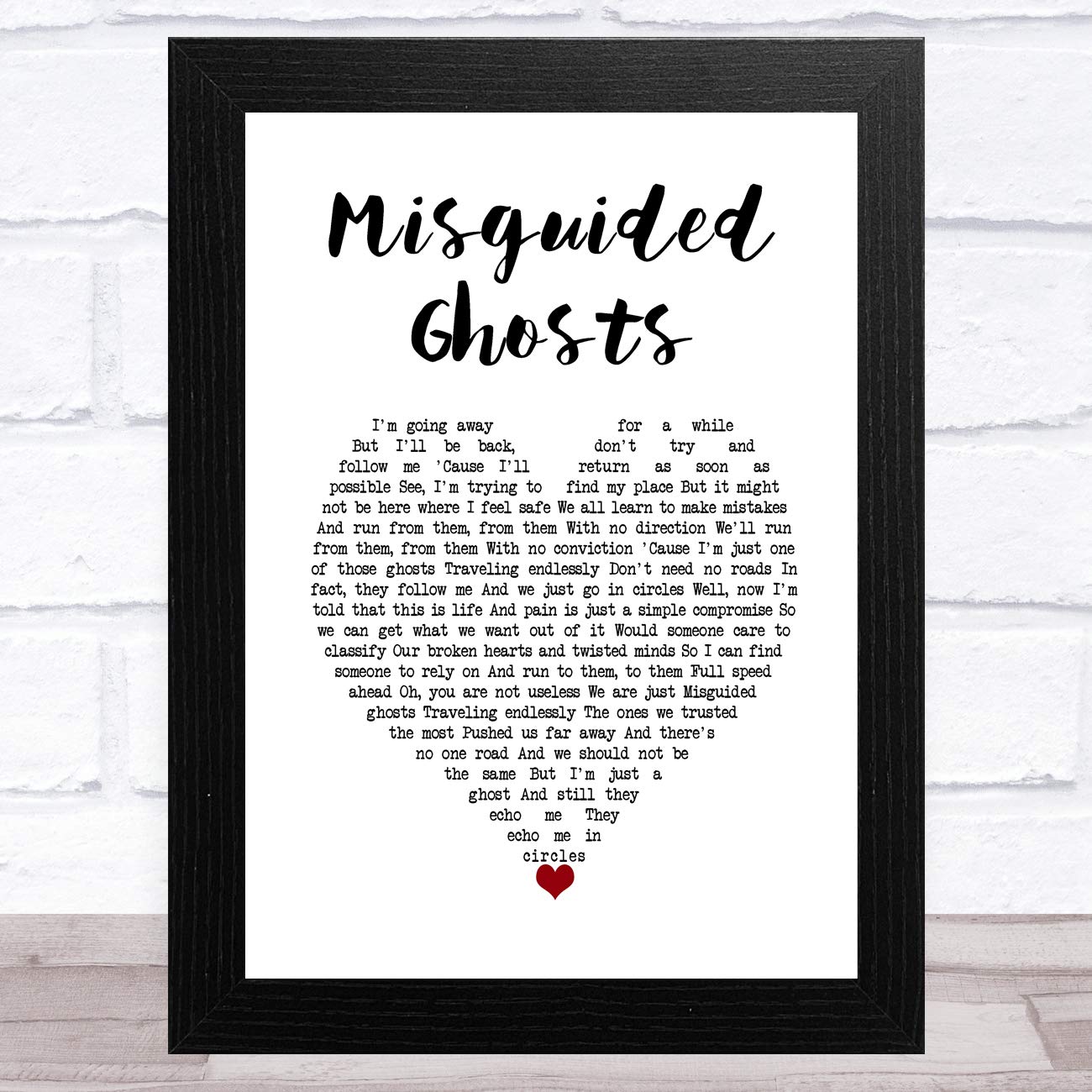 Fingerprint Designs Misguided Ghosts White Heart Song Lyric Music Art Print