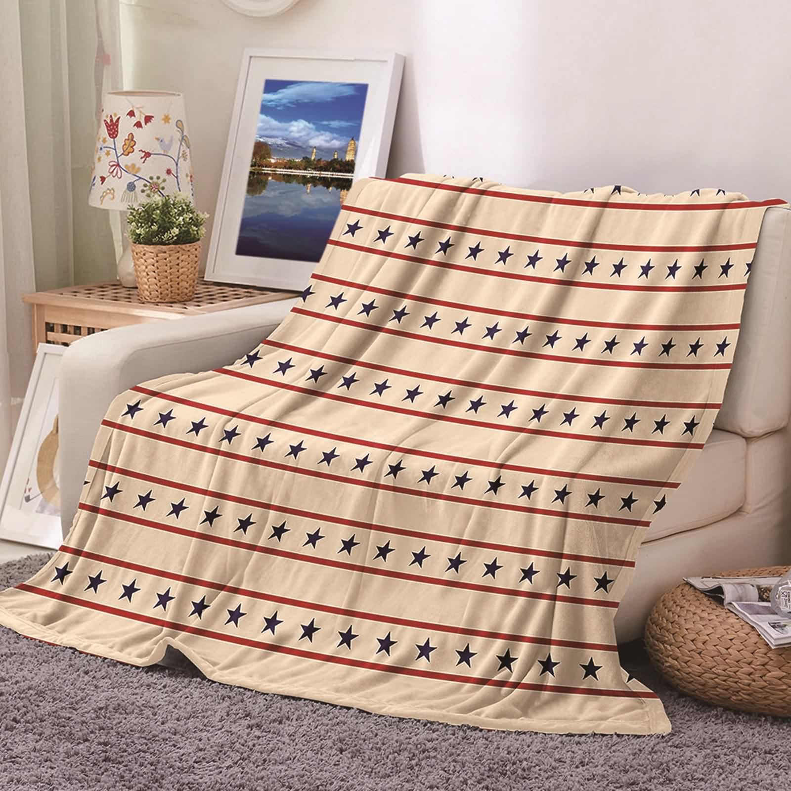 Couverture plaid flannel 180x200cm pour rester au chaud sur le canapé de votre chambre