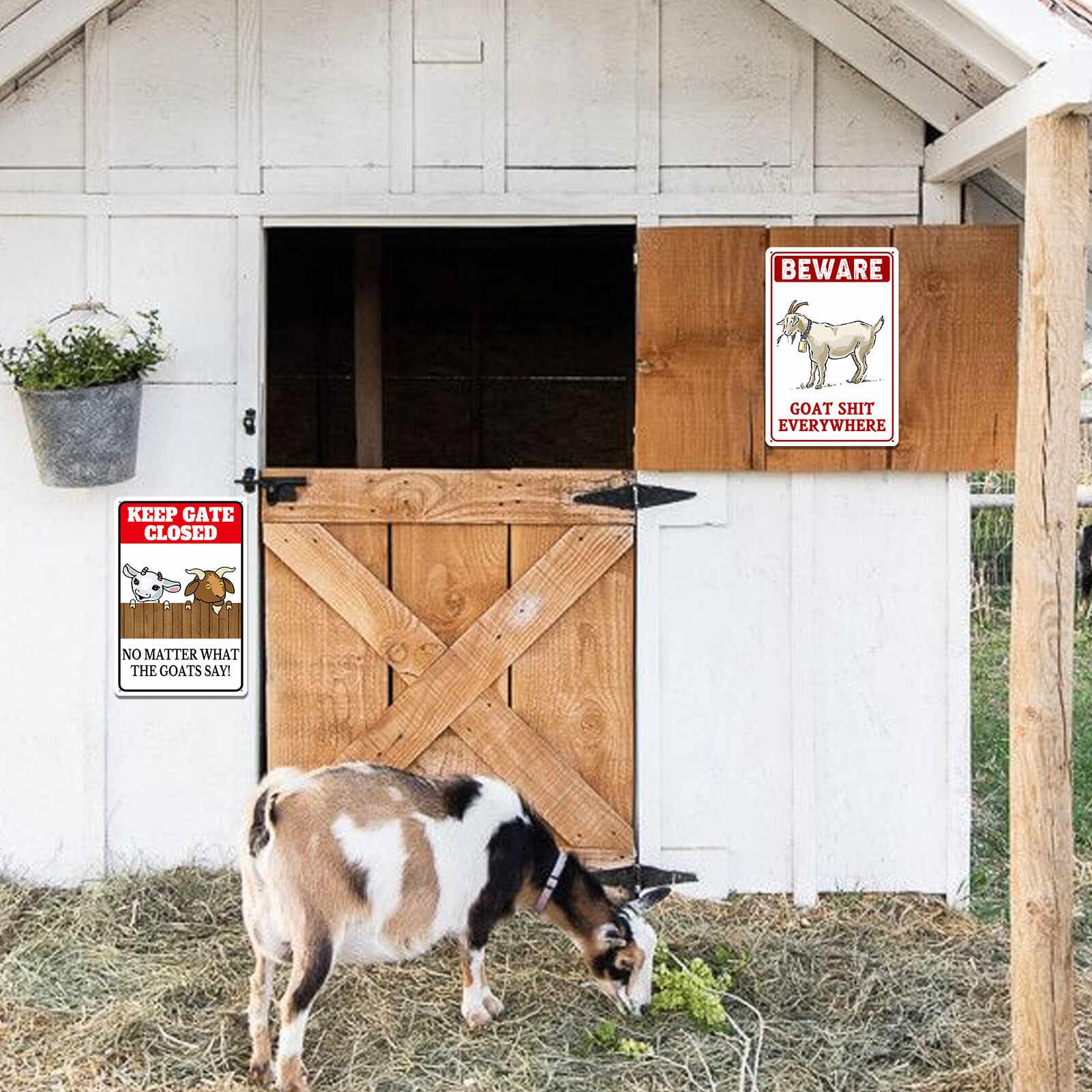 Targa In Metallo Vintage Di Capra Welcome To My Goat Farm Targa In