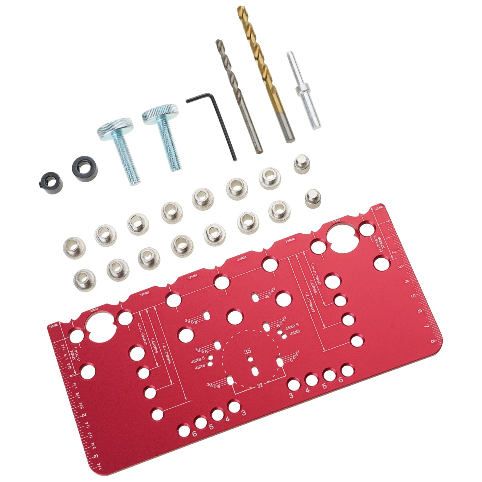Woodworking Jigs Fixture 2 in 1 for Hinge Boring and Shelf Pin Hole Creation in DIYer Furniture Projects Aluminum Construction Manual Hole Jigs