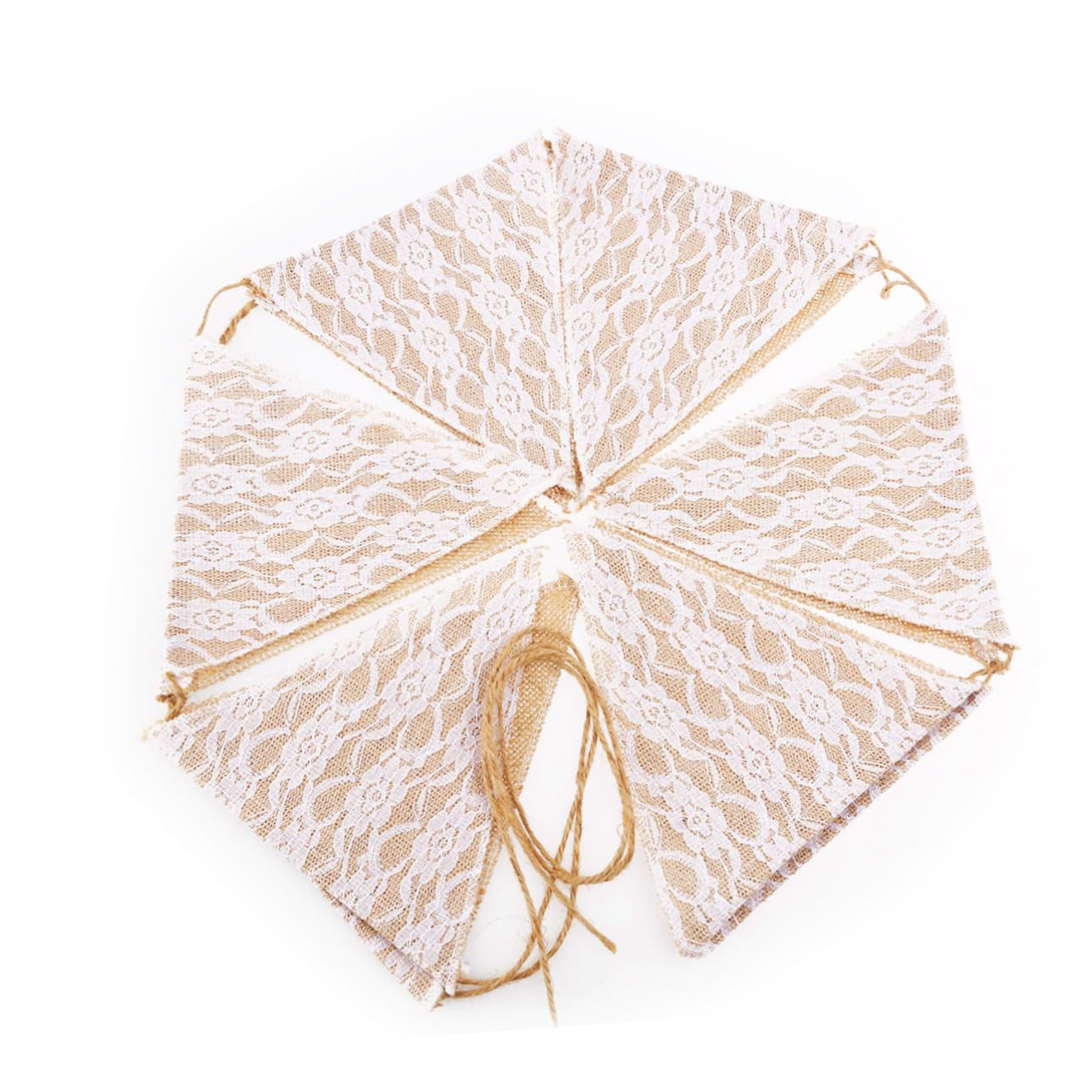 Abaodam 36stücke Spitzen-burlap-dreiecksflaggen Für Hochzeitsfeiern Dekoratives Banner Mit Floralen Akzenten Für Innen Und Außenanlässe Pro Flagge