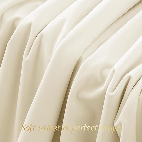 Miniatura 7 de NICETOWN Cortina de terciopelo para oscurecer la habitación de la sala de estar, 96 pulgadas de largo, 1 panel, cortina plisada gruesa para ventana,