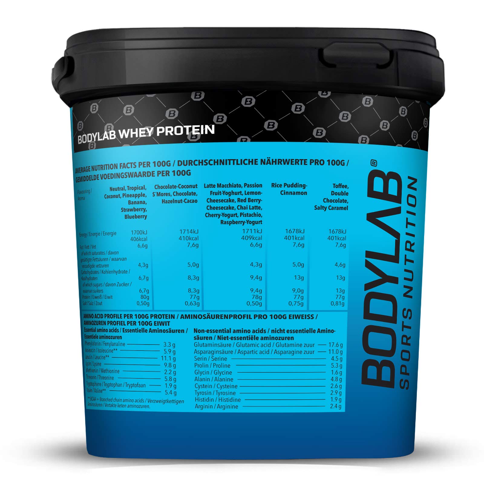 Bodylab24 Megadeal 24 Stunden Eiweiß, Whey Protein Vanille, Protein-6 Vanille und Shaker für Kraftsport und Fitness, kann den Aufbau und Erhalt von Muskelmasse unterstützen