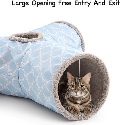 Vista 157 de Tempcore - Túnel para gatos con forma de tubo plegable de 3 vías, para interiores, juguete con forma de bola para mirar, para gato, cachorro, Moneda