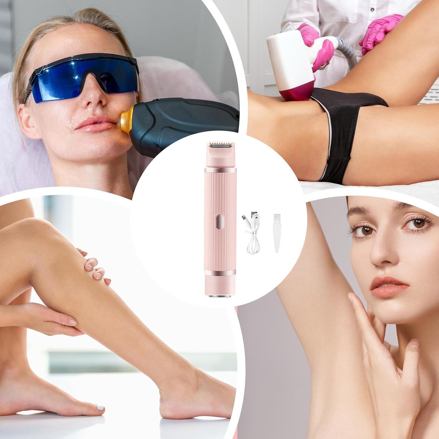 Electric Razors Women,Double-Head Womens Shavers | Waterproof Female Pocket Razors USB Rechargeable Portable Body Trimmer Lightweight for Women Indoor Outdoor Use
