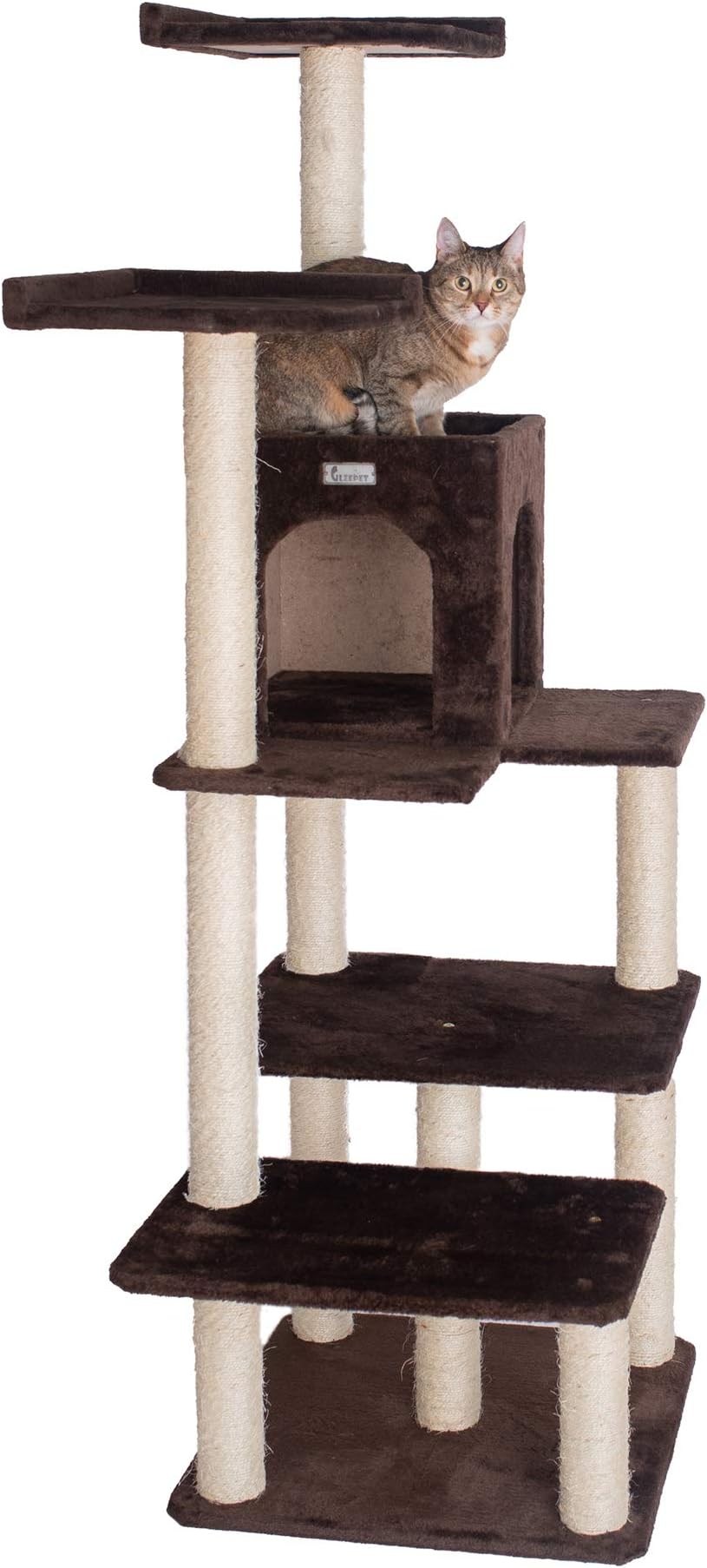 GleepetGP78680723 Cat Tree, 66-Inch, Coffee Brown