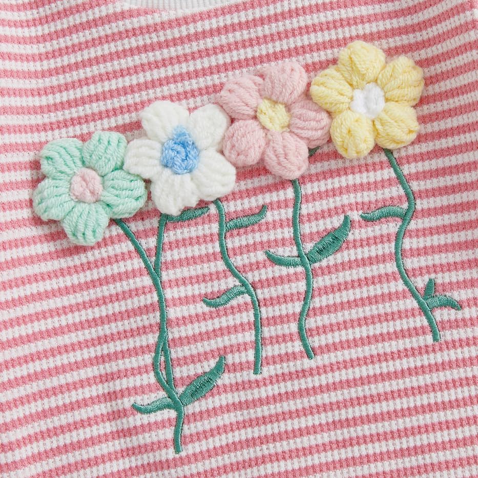 Little Girls Valentines Day Clothes Toddler Girl 3D Flower Long Sleeve Sweatshirt Pullover Top Pants Cute Outfit - Image 5