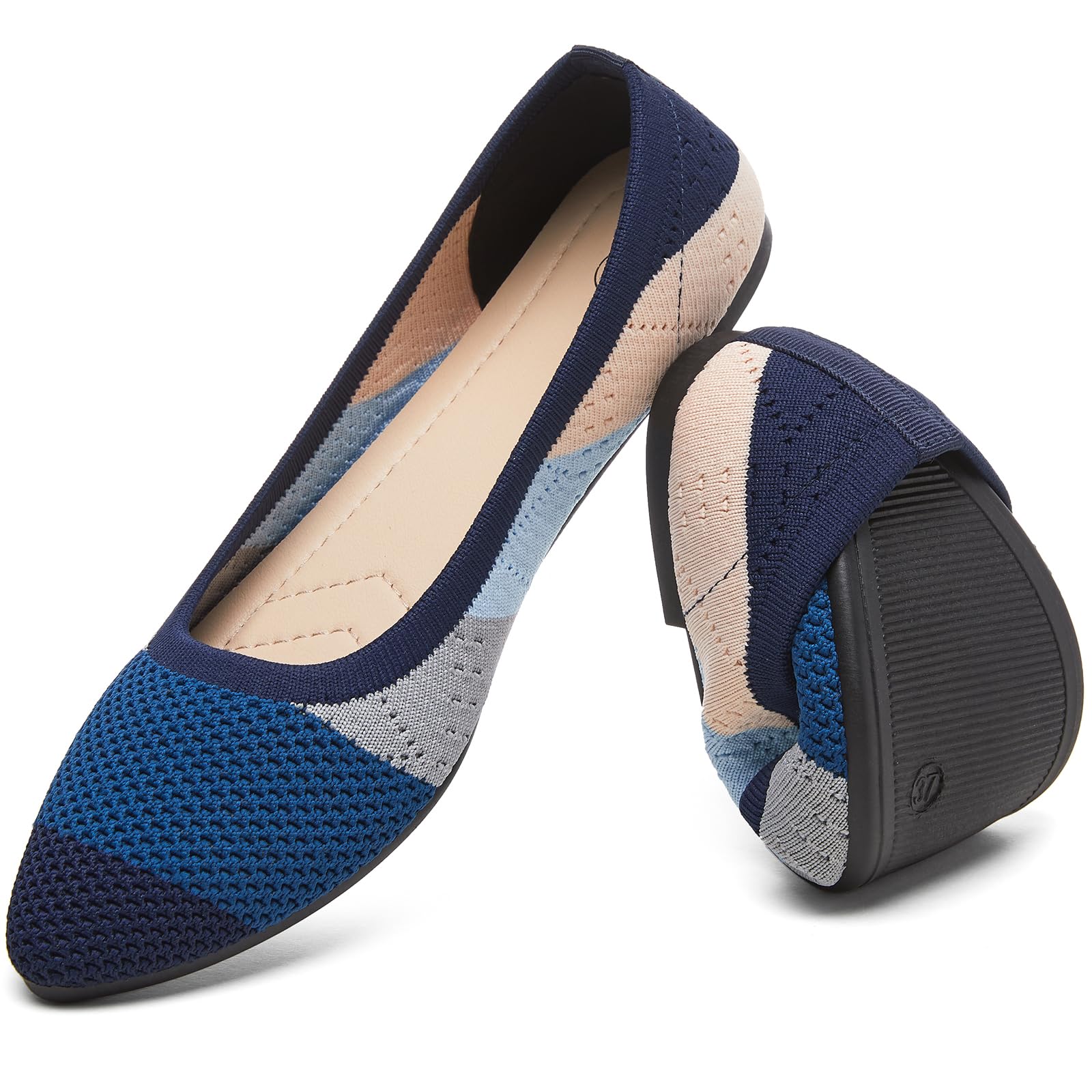 HEAWISH Women’s Ballet Flat Flats Shoes Comfortable Mesh Pointed Toe Slip On Dress Shoes