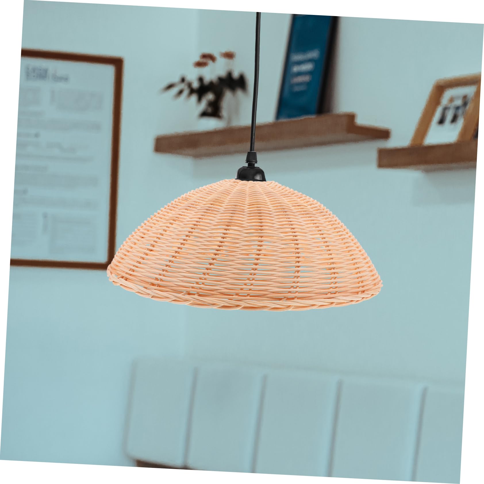 SHINEOFI 2 Pezzi paralume lampadario in rattan arredamento paralume ombra della lampadina decorativo da soffitto lampada da tavolo da pranzo rustico paralumi per hotel