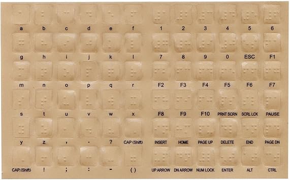LS&S Transparent Braille Keyboard Stickers