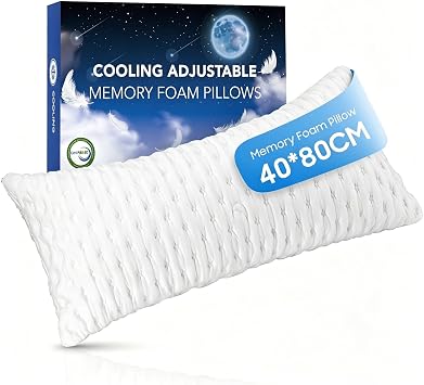 Shredded Memory Foam PillowsCooling Pillow for Hot Sleepers Adjustable Bed Pillow Cooling Gel Pillow Medium Firm Pillows for Side Back Stomach Sleepers