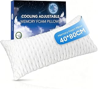 Kissen aus zerkleinertem Memory-Schaum (1er-Pack), höhenverstellbares Bettkissen, kühlendes Kissen für Seitenschläfer, mittelhartes Kissen für Seiten-, Rücken- und Bauchschläfer, mit abnehmbarem, wasc
