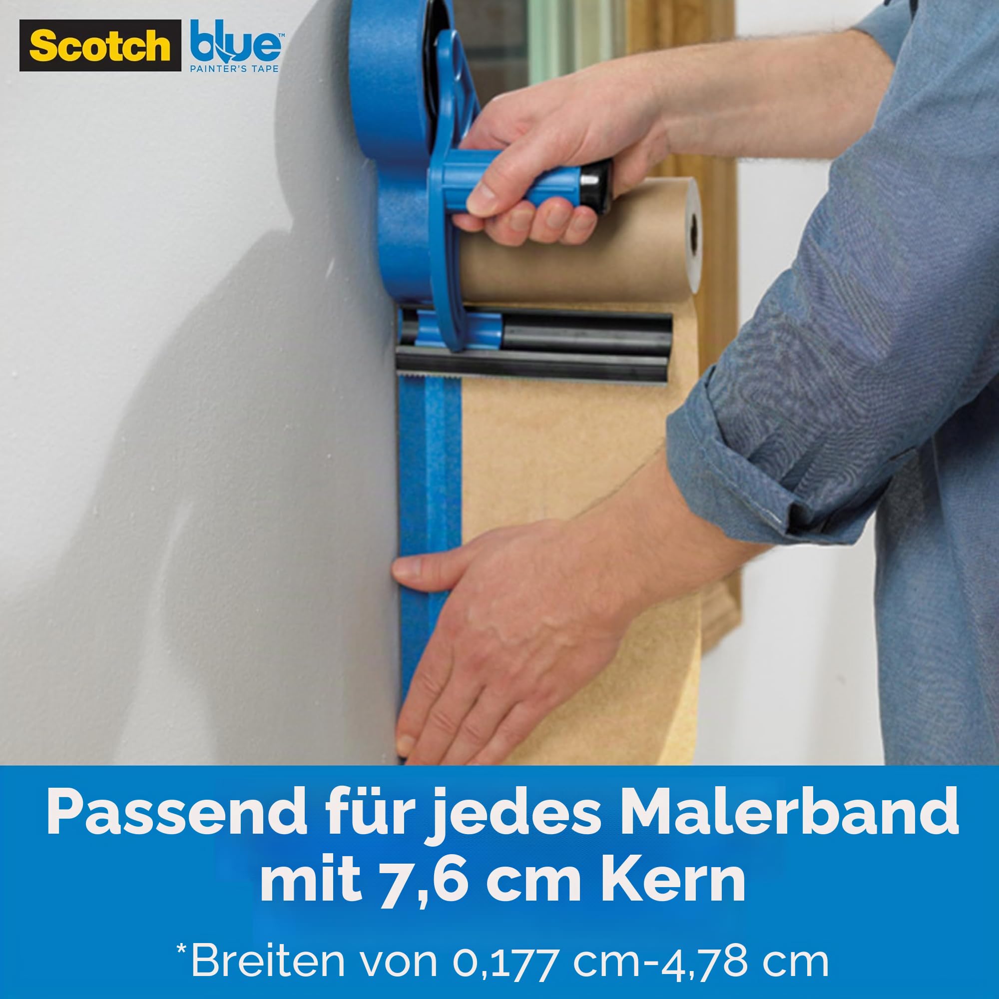 ScotchBlue Abdeckband- und Papierabroller, 1 Handabdeckgerät – geeignet für Maler- und Dekorationsarbeiten