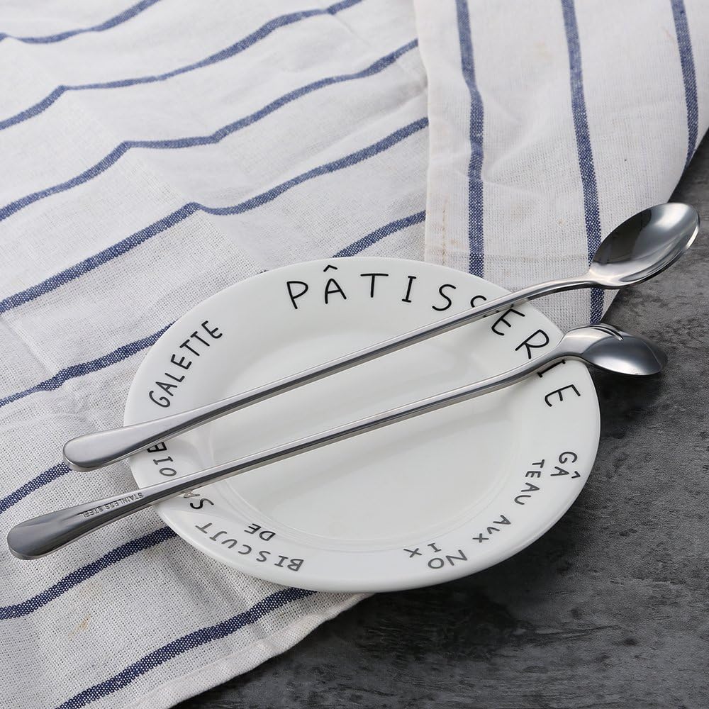 Eslite 9.25-Inch Long Handle Iced Tea Spoon,Stainless Steel Stirring Spoons,8-piece