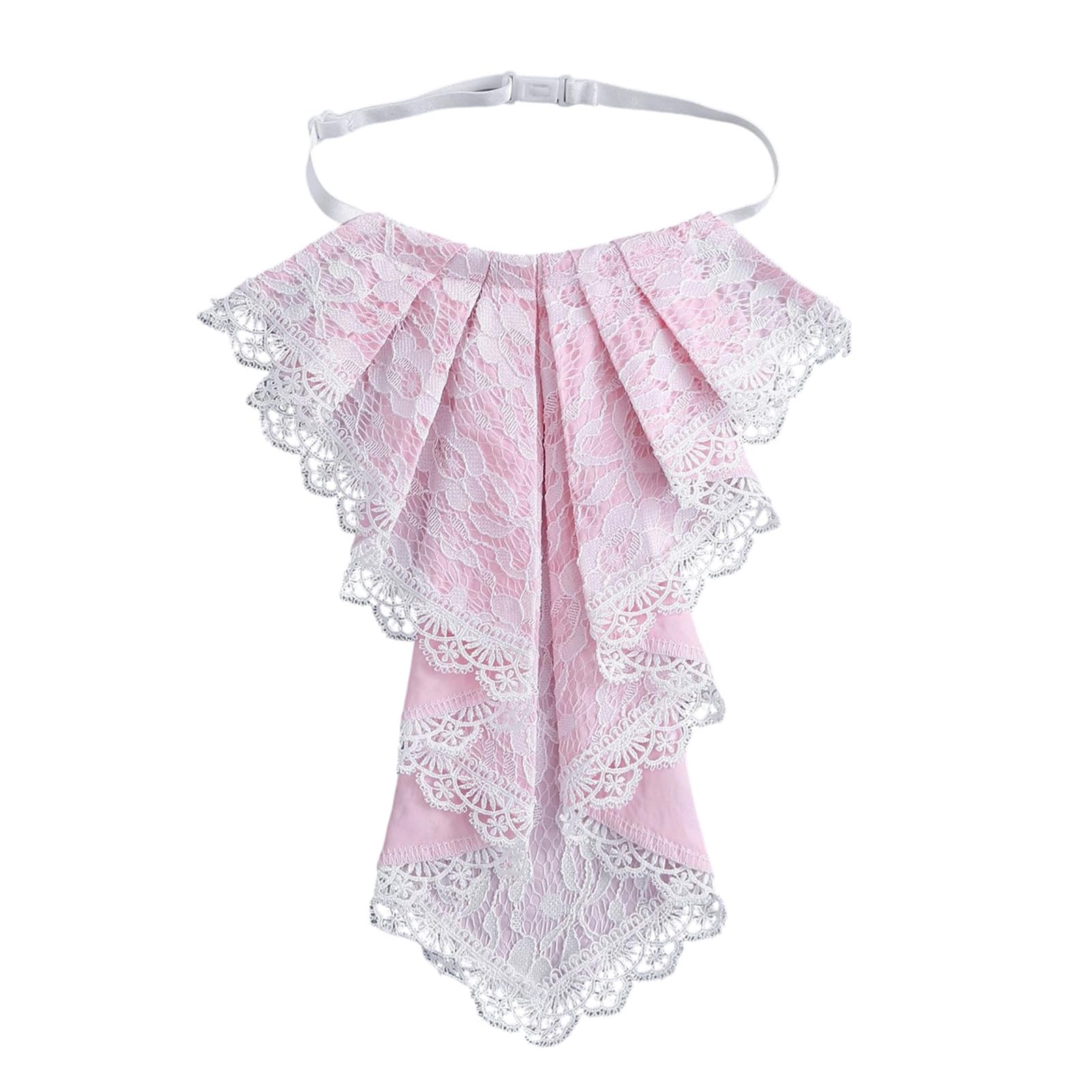 MICFENY Courtstyle Lace Drape Removable Collar Jabot Neckwear Decorative Collar for Punk Styling Formal Event Neckpiece
