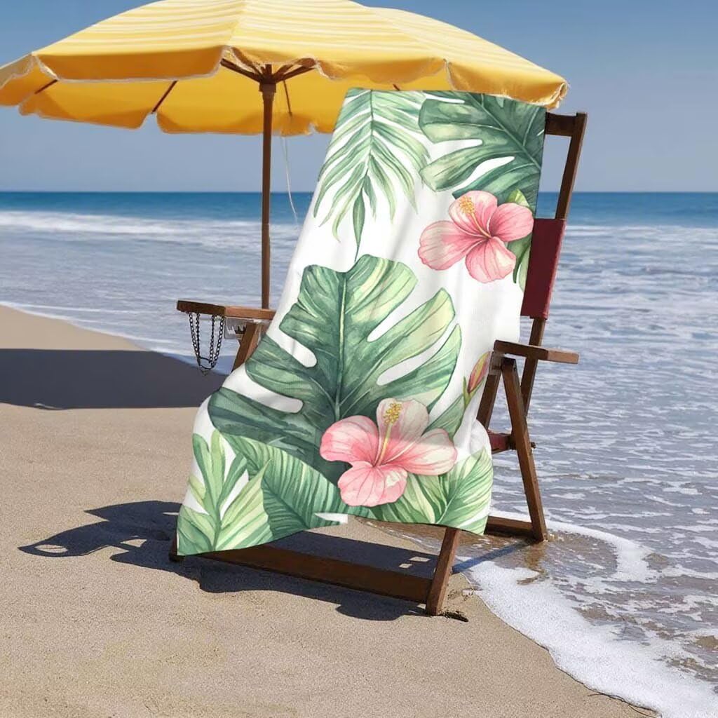 Toalla de Playa Grande 220x100cm/35x70cm, Juego de 2 Toalla Microfibra XXL de Antiarena, Toallas Playa Suave Ligera, Absorbente Secado Rápido, Beach Towel Viaje, Regalo Mujer Hombre (Sencillez) H-91