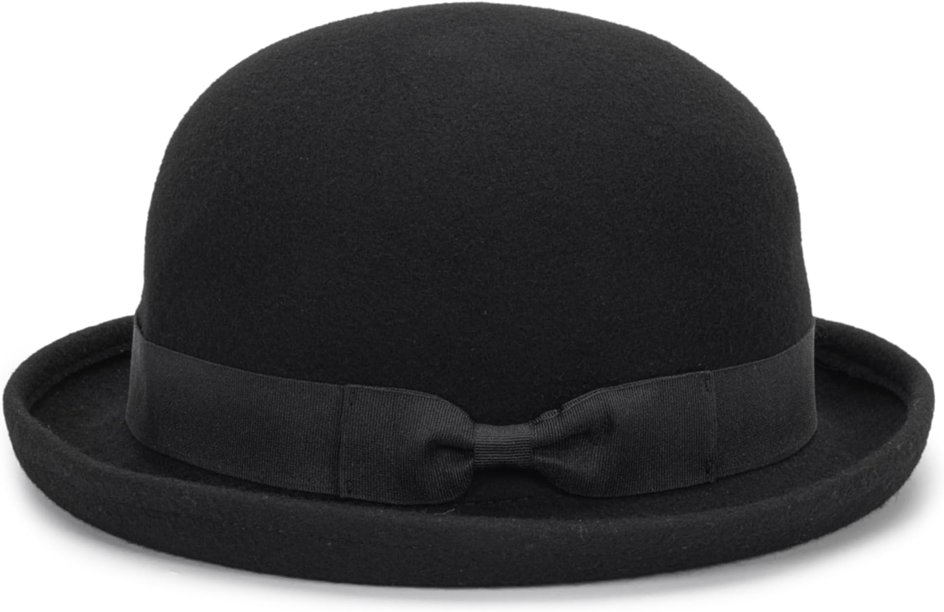 Bowler Fedora Hat with Rolled Brim - 1920s Classic Wool Derby Hats for Man Woman