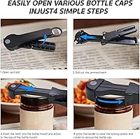 Vista 4 de 7 en 1 Abridor de Tarros, Abridor de Botellas y Abridor de Vino para Personas Mayores con Artritis, Manos Débiles, Abridor de Latas Magnético