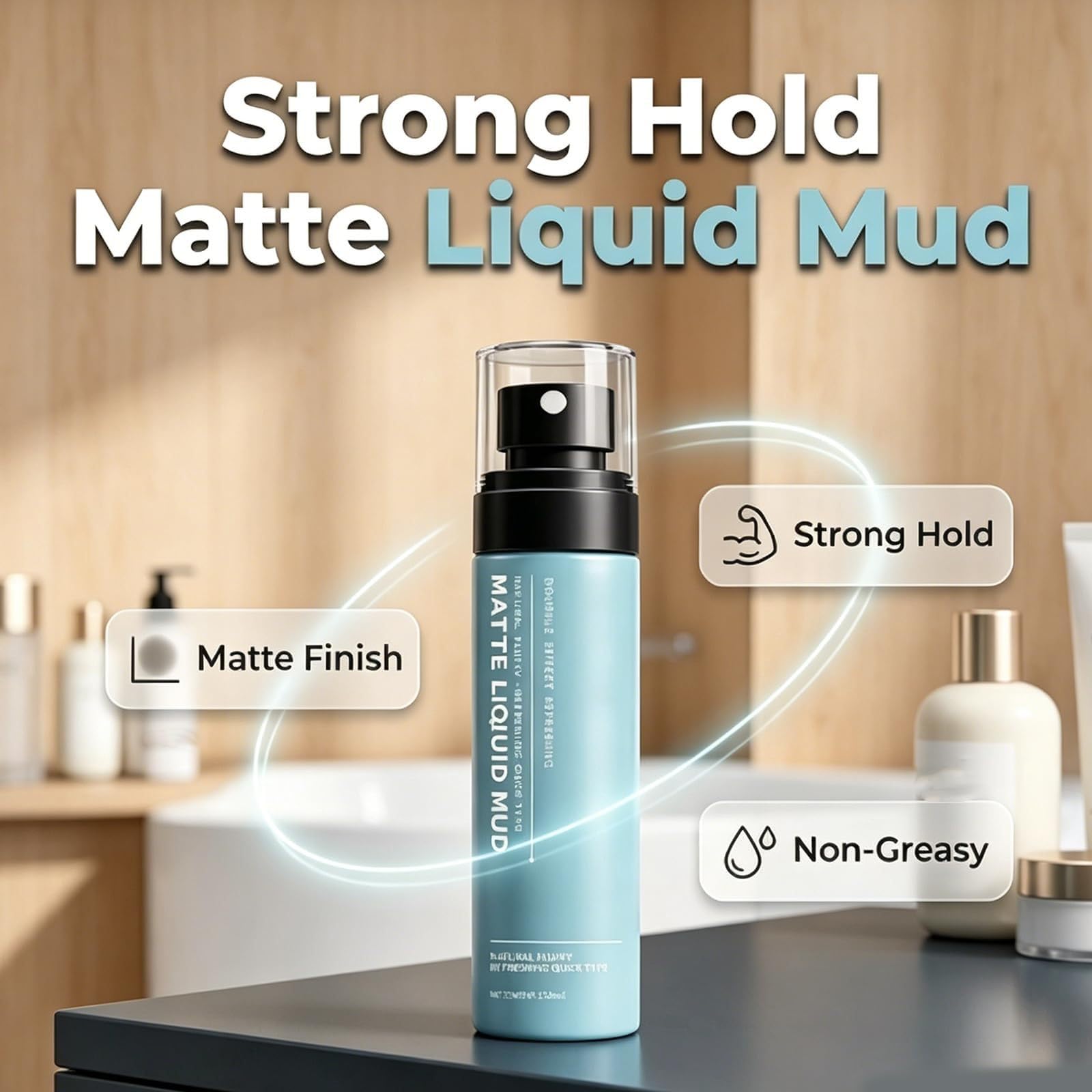 Mattes Styling-Mud-Spray für Männer – schnell trocknend, nicht fettend (3 Stück)