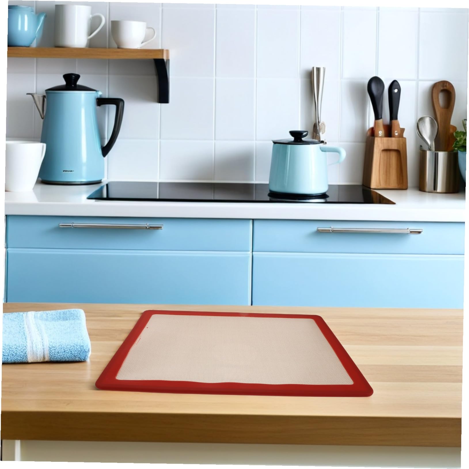 Tappetino da Forno in Silicone Rosso Ferro, Riutilizzabile